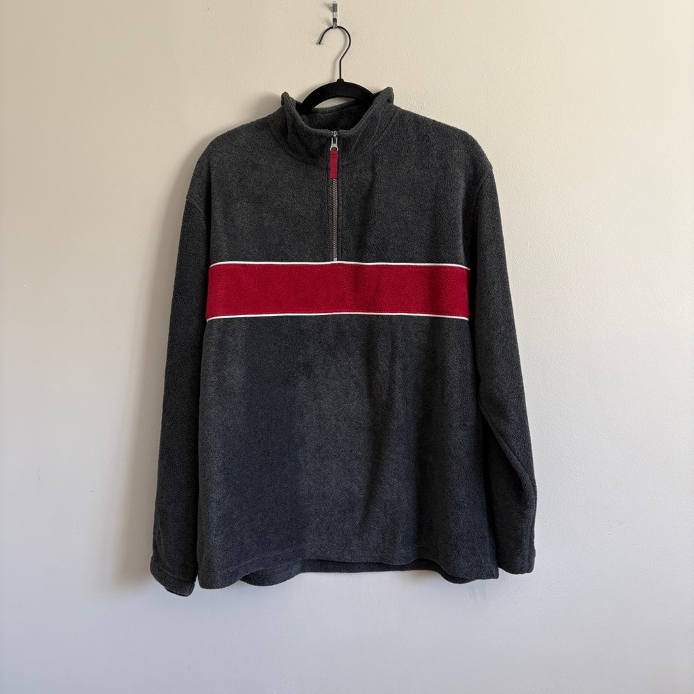 VTG Sonoma Men’s Large Colorblock 1/4 Zip Fleece jacket Pullover 90s Y2K Dadcore